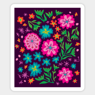 SAYULITA Bright Tropical Mexican Style Floral - UnBlink Studio by Jackie Tahara Magnet